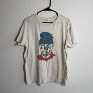 Unisex T Shirt Beige Graphic Print Person Face I Ve Lost All Respect For Myself